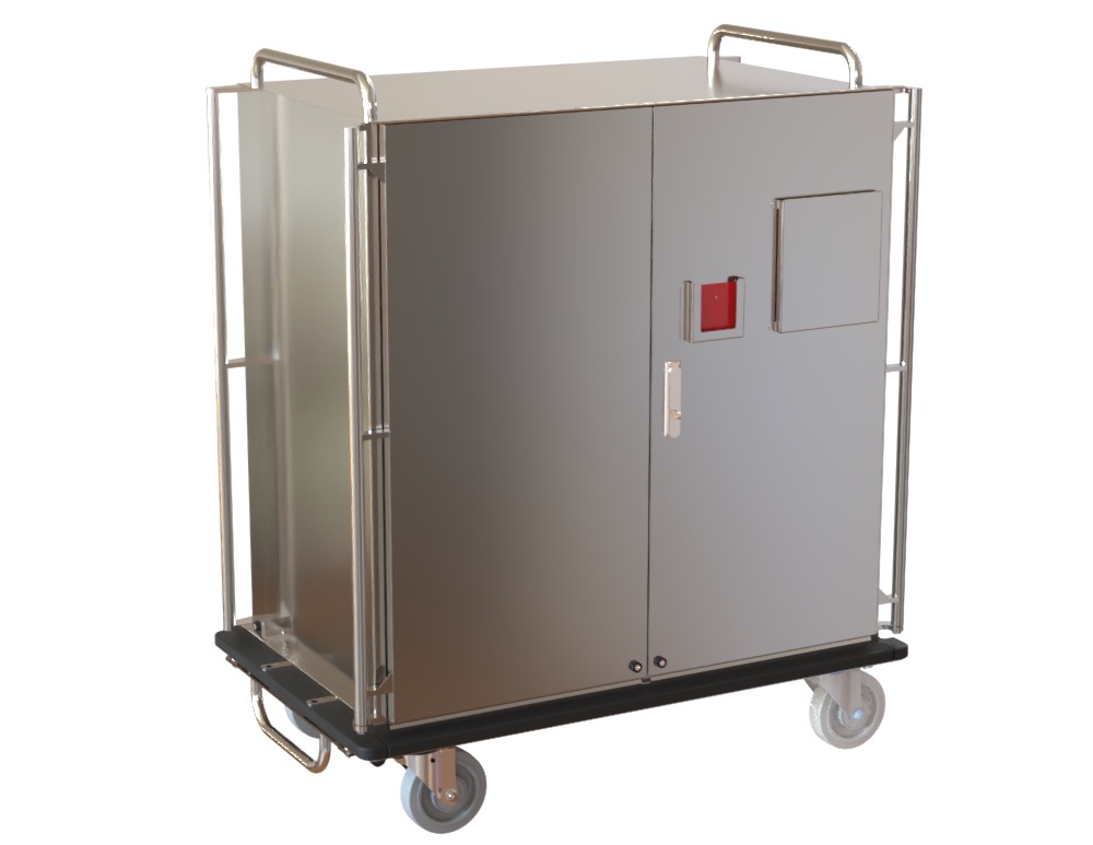 Transport Trolley-9STU, SS304, 3 Wire Shelves-Adjustable, 1165x725xx1301mm