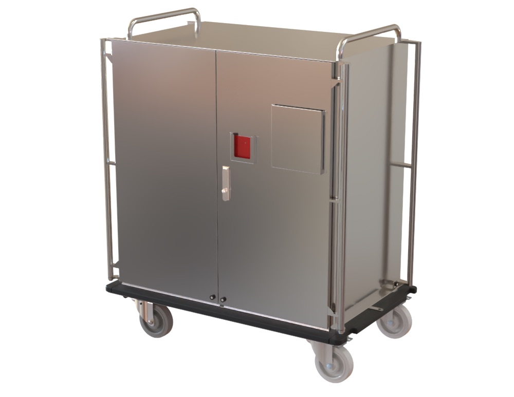 Transport Trolley-9STU, SS304, 3 Wire Shelves-Adjustable, 1165x725xx1301mm