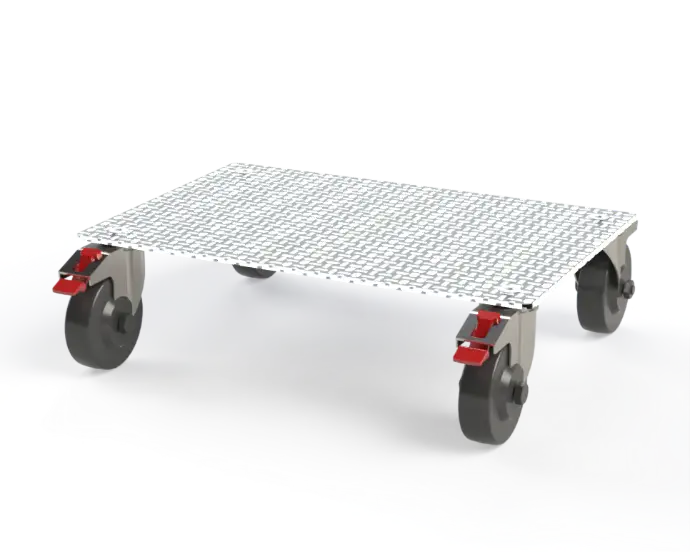 Dolly Trolley – Aluminium Checker Plate, 600mm x 400mm x 180mm (23.6" x 15.7")
