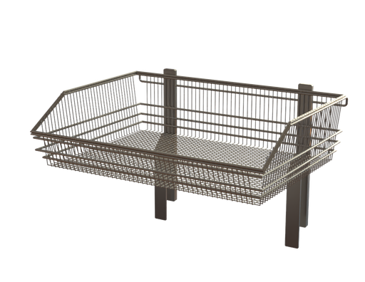 [AO-S-Basket] Splashback Mounted Basket Rack – 2 x Splashback Mounts, 1 x Stainless Steel Basket (410mm x 300mm x 105mm / 16.1" x 11.8" x 4.1")