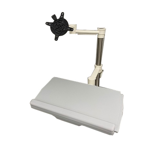 [AO-Monitor-5] VESA Dual Monitor Arm & Keyboard Tray - White Post 710mm (28") 