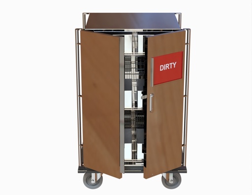[US-397.2] Transport Trolley – TW-6STU, Lockable, 3 Adjustable Shelves, 36" x 28"