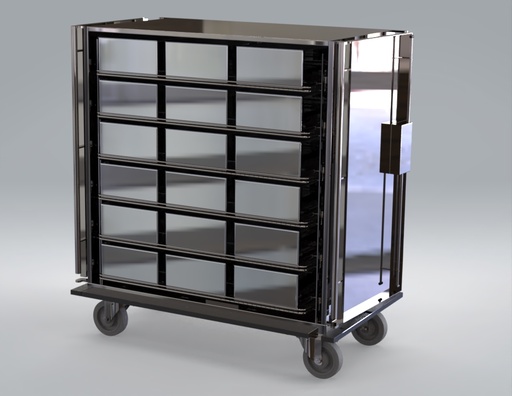 [US-397.3] Transport Trolley – TW-9STU, Lockable, 3 Adjustable Shelves, 51" x 28.3"