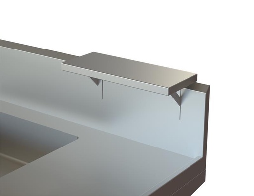 [AO-Shelf-Splashback 01] Splashback Shelf – Hook Mounted, Stainless Steel, 19.7" x 7.9" (500 x 200 mm)