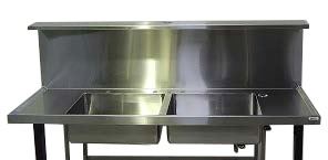 [AO-Shelf-Splashback 02] Shelf – Stainless Steel – Splashback Mounted – Full Length Fixed